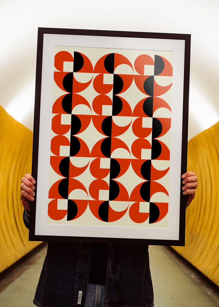 Geometric Abstract Design with a Repetitive Pattern