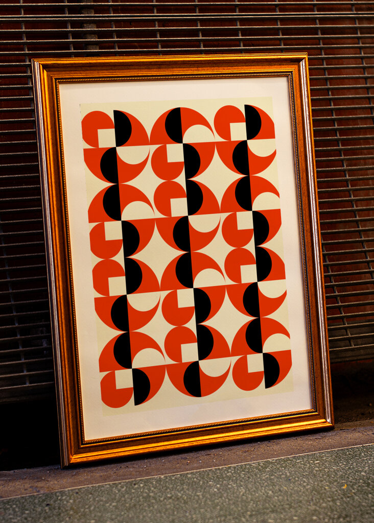 Geometric Abstract Design with a Repetitive Pattern