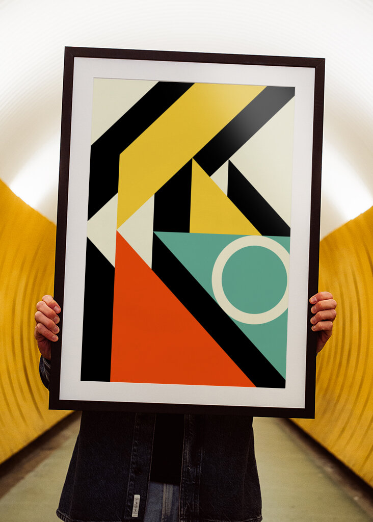 Geometric Abstraction with Bold Colors and Shape