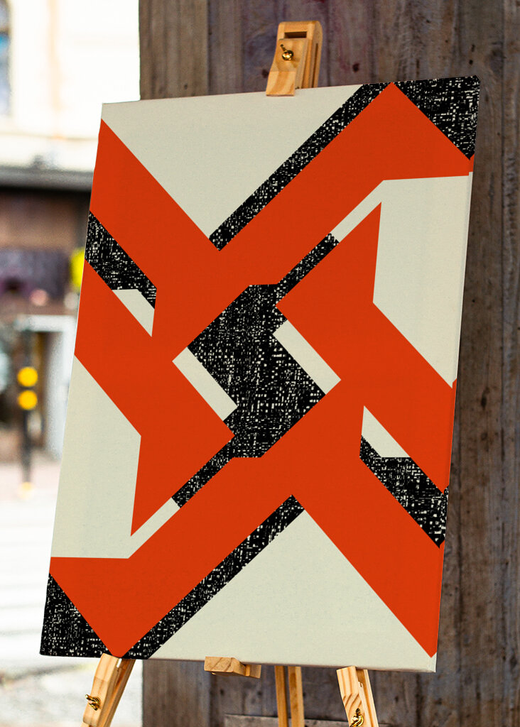 Bold Orange and Black Shapes