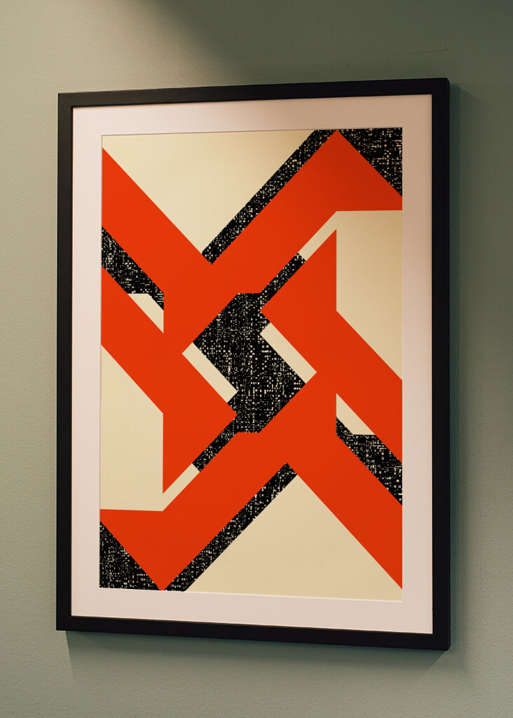 Bold Orange and Black Shapes