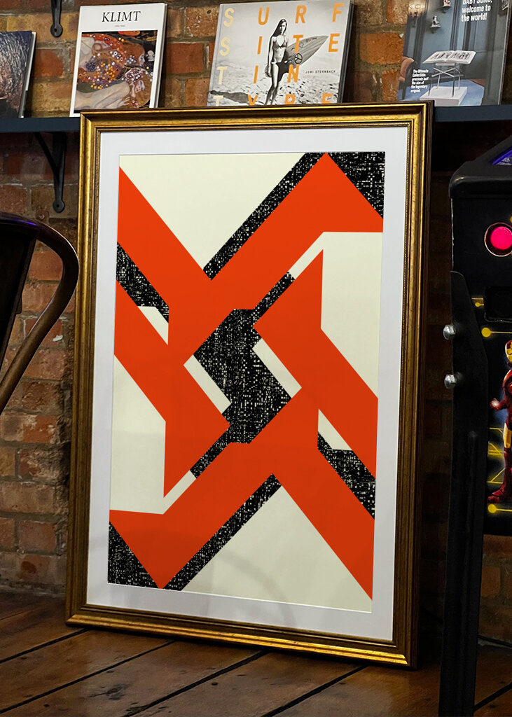 Bold Orange and Black Shapes