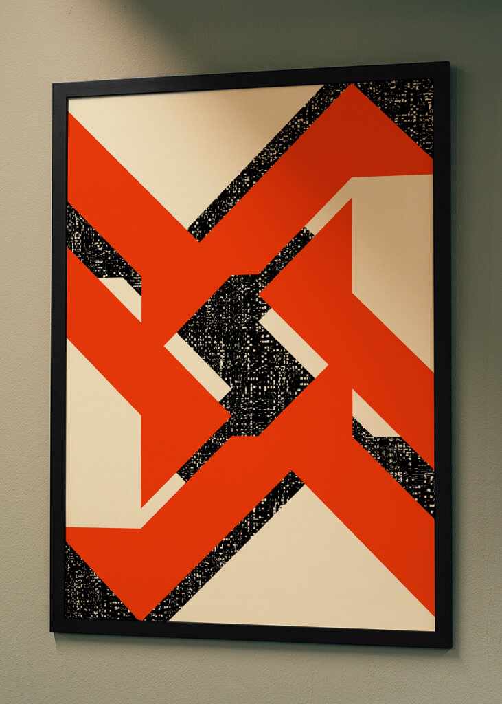 Bold Orange and Black Shapes