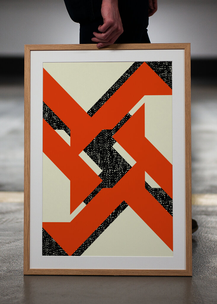 Bold Orange and Black Shapes