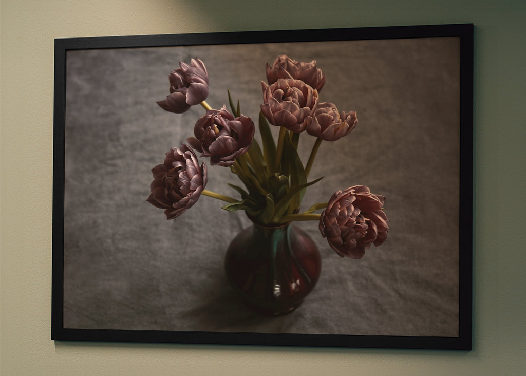 Stillife tulips on vase