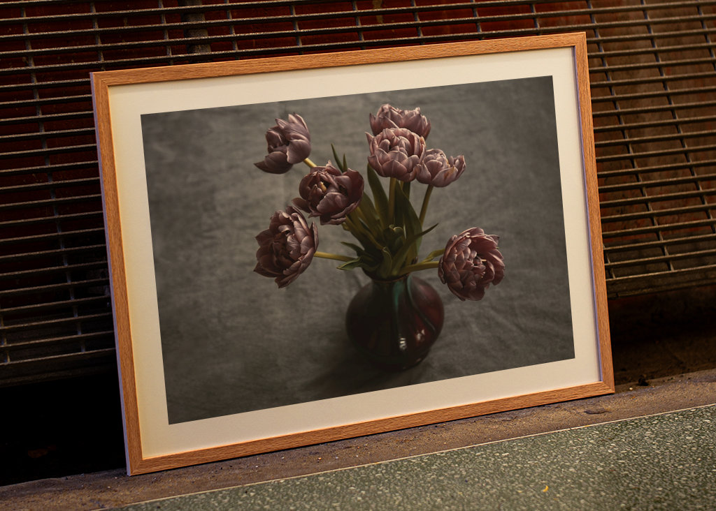 Stillife tulips on vase