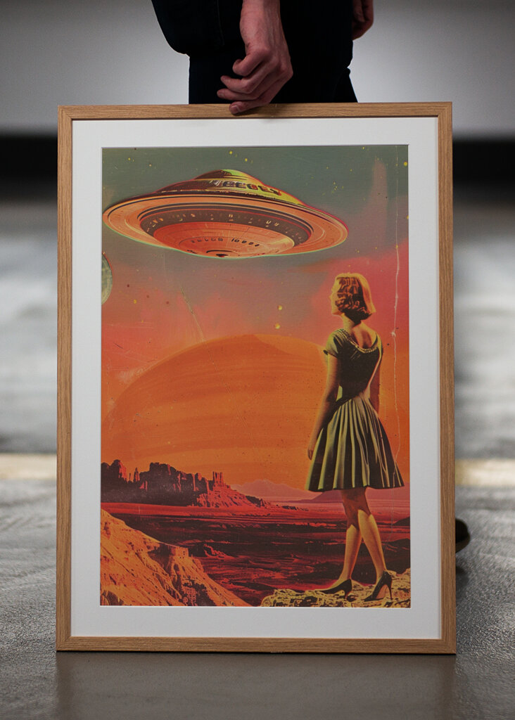 Retro-futuristic Scene With A Woman
