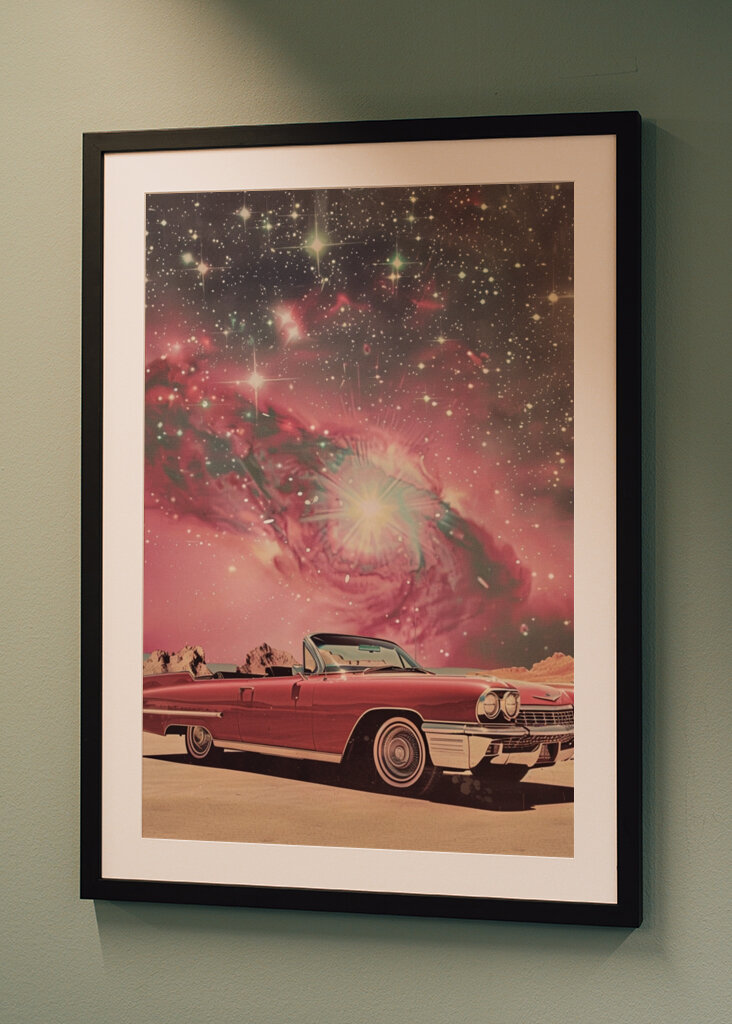 Pink Car in Space