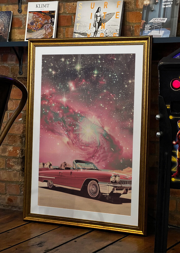 Pink Car in Space
