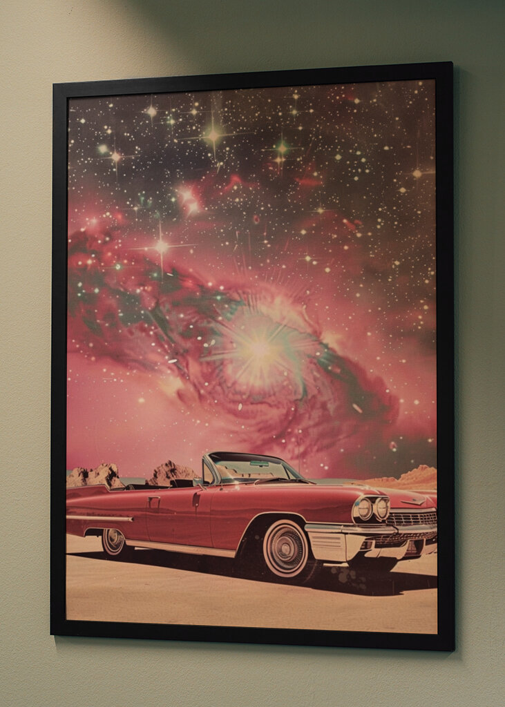 Pink Car in Space