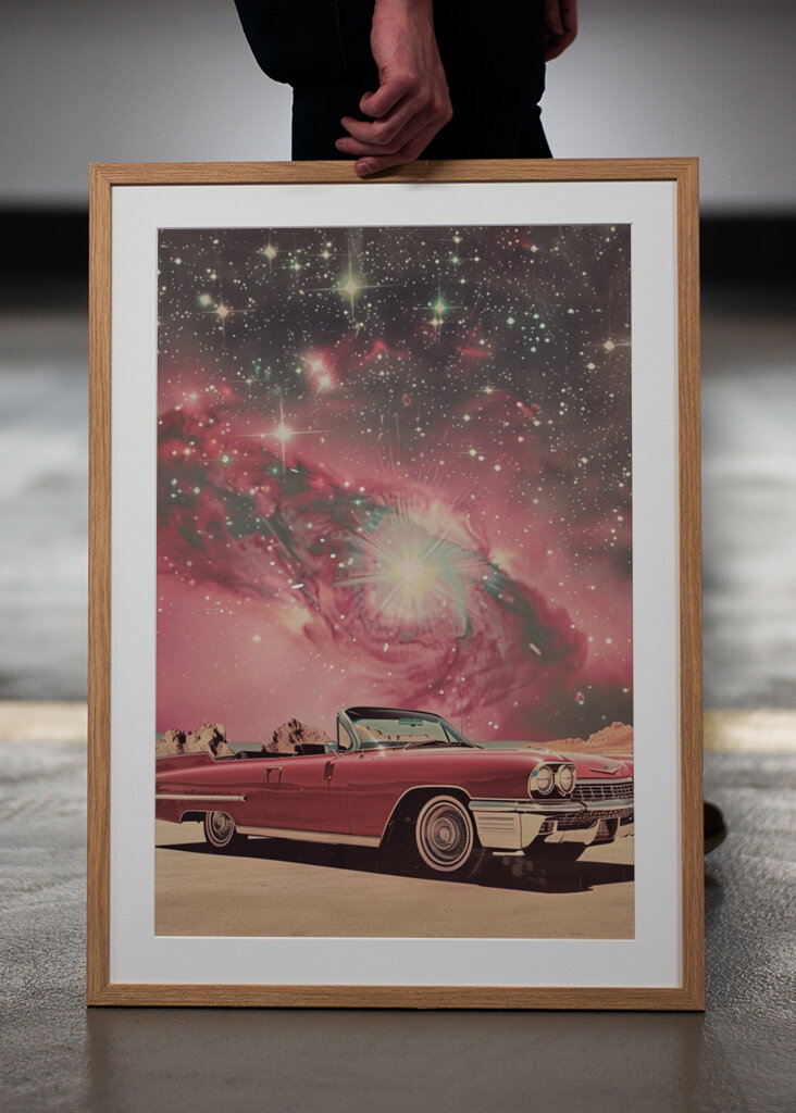 Pink Car in Space