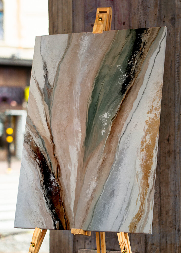 Flowing Patterns In Earth Tones And Green Hues