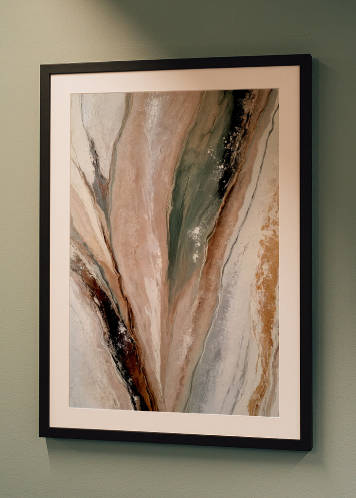 Flowing Patterns In Earth Tones And Green Hues