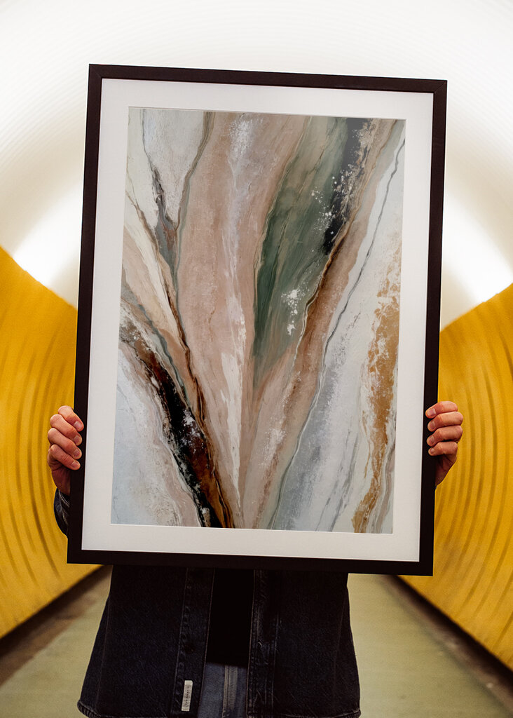 Flowing Patterns In Earth Tones And Green Hues