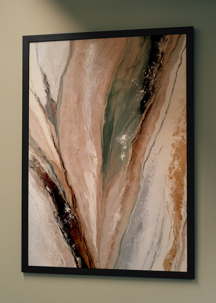 Flowing Patterns In Earth Tones And Green Hues