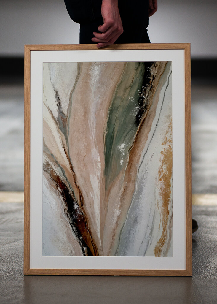 Flowing Patterns In Earth Tones And Green Hues