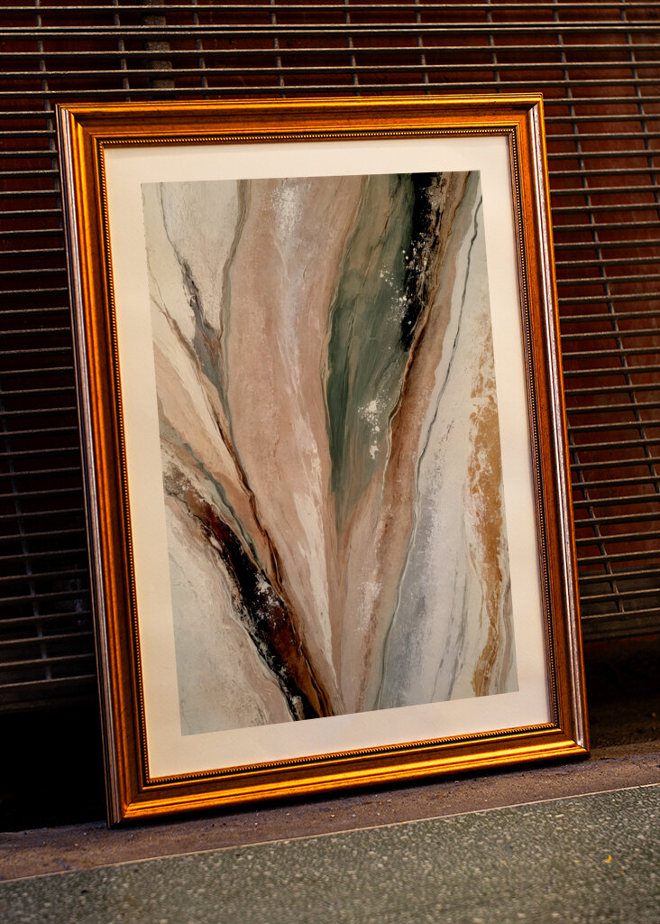 Flowing Patterns In Earth Tones And Green Hues