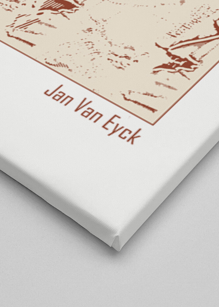 Line Art Minimalist – the Arnolfini Portrait  – Jan Van Eyck 1434 – Classic Painting