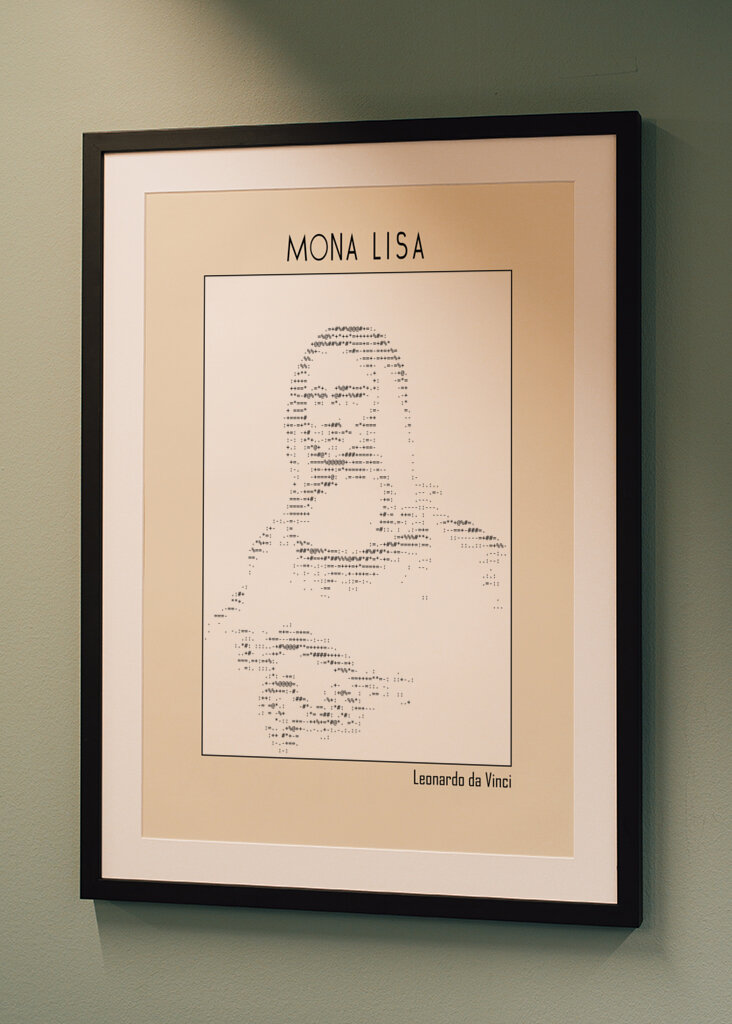 Ascii Art Minimalist – Mona Lisa – Leonardo Da Vinci – Classic Painting