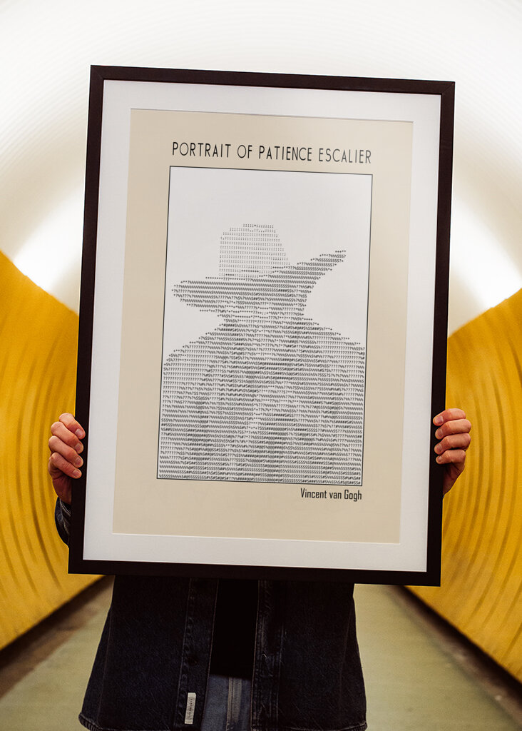 Ascii Art Minimalist – Portrait of Patience Escalier   Vincent Van Gogh – Classic Painting