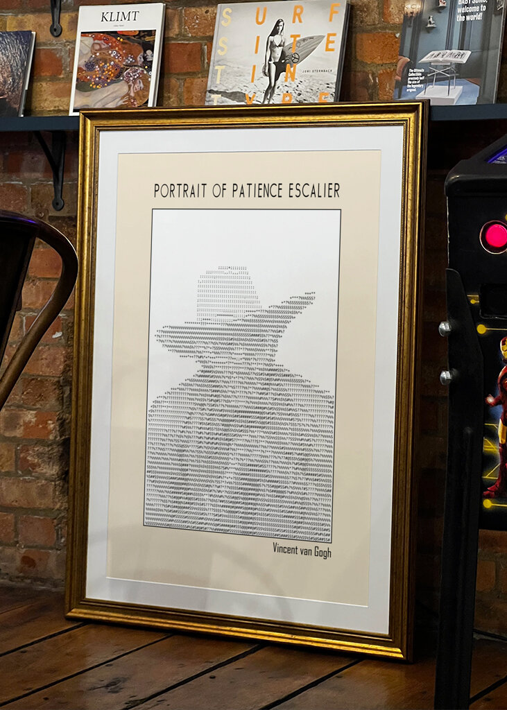 Ascii Art Minimalist – Portrait of Patience Escalier   Vincent Van Gogh – Classic Painting
