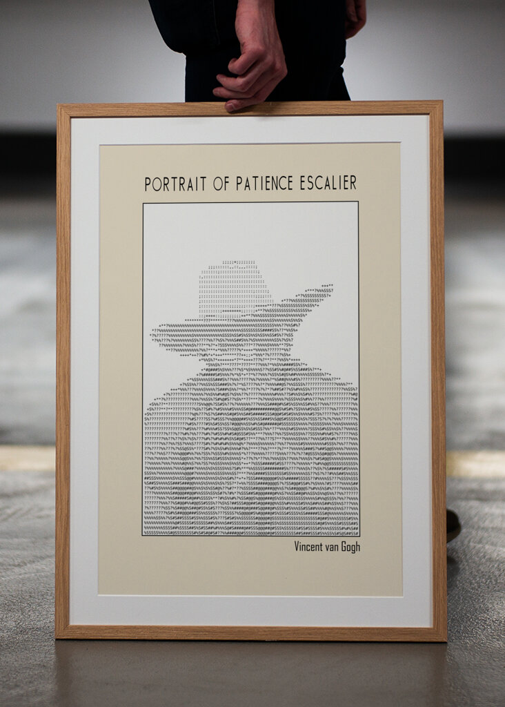 Ascii Art Minimalist – Portrait of Patience Escalier   Vincent Van Gogh – Classic Painting