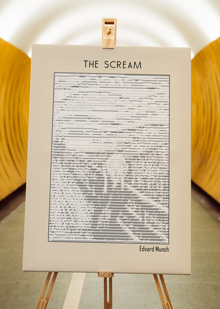 Ascii Art Minimalist – the Scream – Edvard Munch – Classic Painting