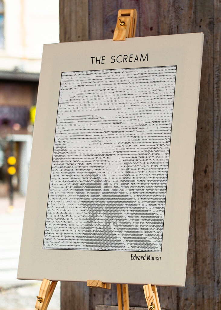 Ascii Art Minimalist – the Scream – Edvard Munch – Classic Painting