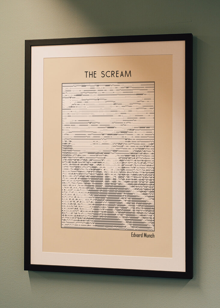 Ascii Art Minimalist – the Scream – Edvard Munch – Classic Painting