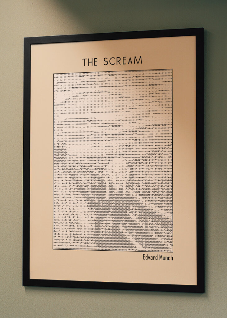 Ascii Art Minimalist – the Scream – Edvard Munch – Classic Painting