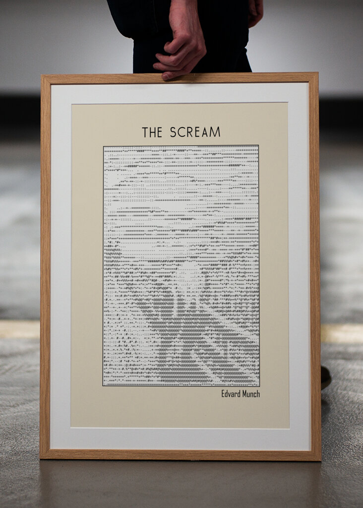 Ascii Art Minimalist – the Scream – Edvard Munch – Classic Painting