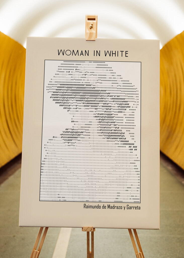 Ascii Art Minimalist – Woman In White – Raimundo De Madrazo Y Garreta – Classic Painting