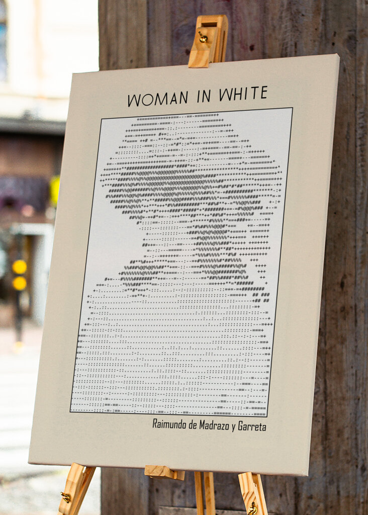 Ascii Art Minimalist – Woman In White – Raimundo De Madrazo Y Garreta – Classic Painting