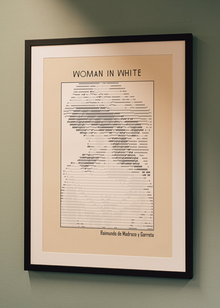 Ascii Art Minimalist – Woman In White – Raimundo De Madrazo Y Garreta – Classic Painting