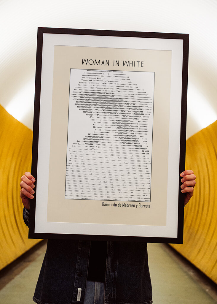 Ascii Art Minimalist – Woman In White – Raimundo De Madrazo Y Garreta – Classic Painting
