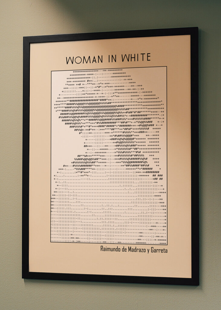 Ascii Art Minimalist – Woman In White – Raimundo De Madrazo Y Garreta – Classic Painting