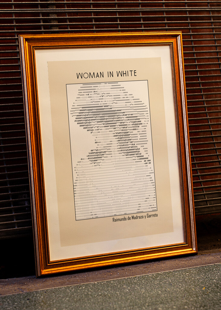 Ascii Art Minimalist – Woman In White – Raimundo De Madrazo Y Garreta – Classic Painting