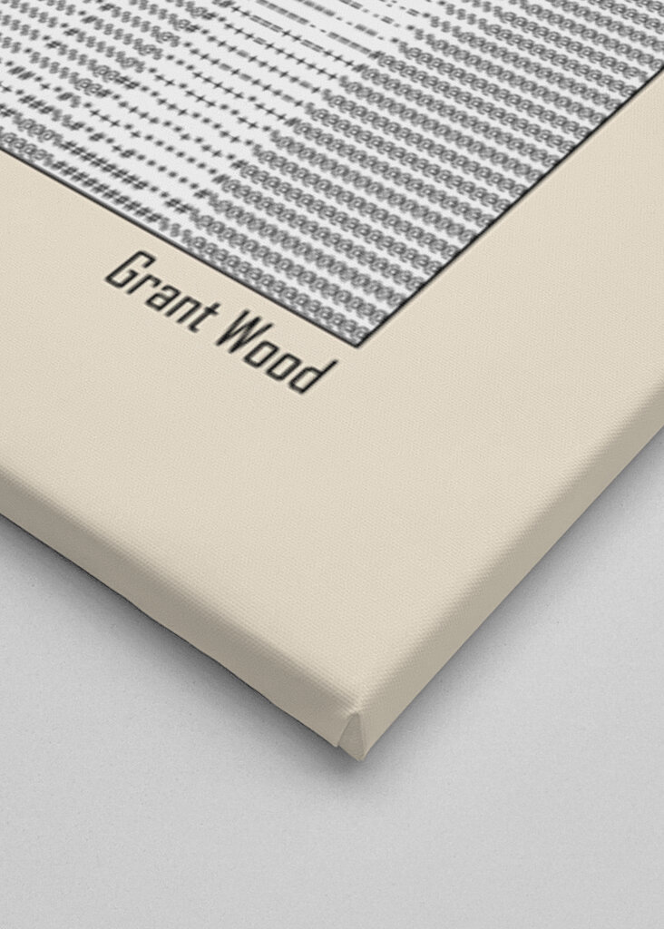 Ascii Art Minimalist – American Gothic – Grant Wood – Classic Painting