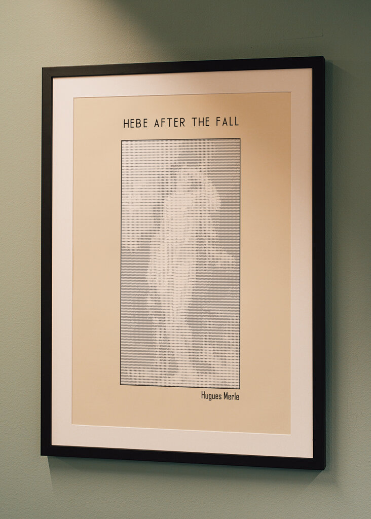 Ascii Art Minimalist – Hebe After the Fall By Hugues Merle (1880) – Classic Painting