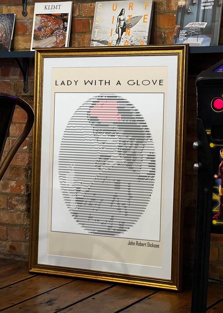 Ascii Art Minimalist – Lady With a Glove – John Robert Dicksee – Classic Painting