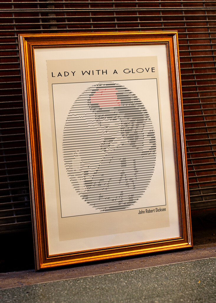Ascii Art Minimalist – Lady With a Glove – John Robert Dicksee – Classic Painting