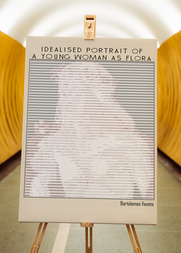 Ascii Art Minimalist – Idealised Portrait of a Young Woman As Flora   Bartolomeo Veneto