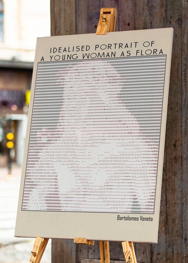 Ascii Art Minimalist – Idealised Portrait of a Young Woman As Flora   Bartolomeo Veneto