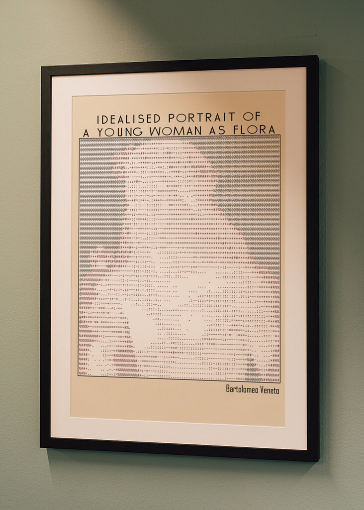Ascii Art Minimalist – Idealised Portrait of a Young Woman As Flora   Bartolomeo Veneto