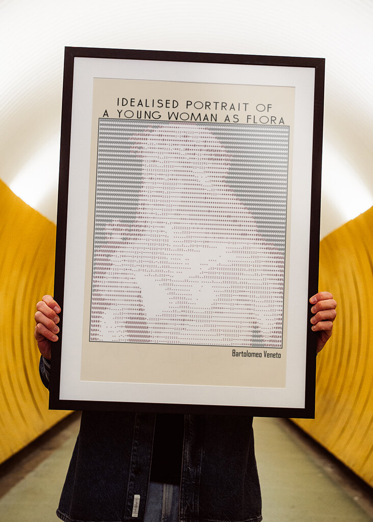 Ascii Art Minimalist – Idealised Portrait of a Young Woman As Flora   Bartolomeo Veneto