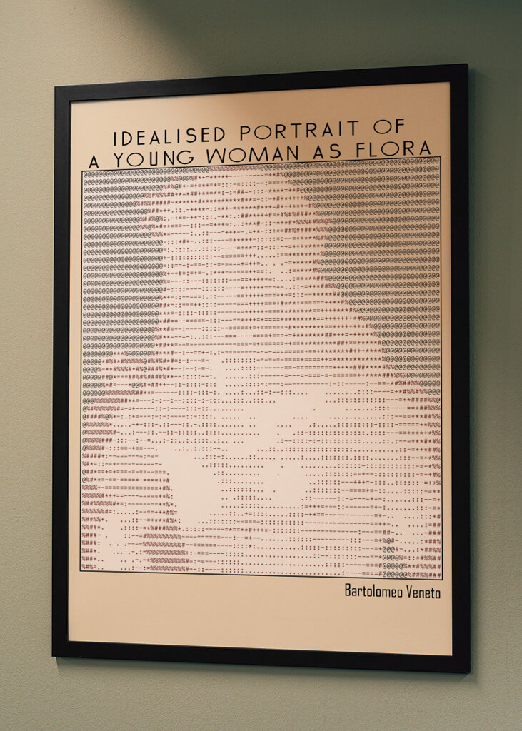 Ascii Art Minimalist – Idealised Portrait of a Young Woman As Flora   Bartolomeo Veneto