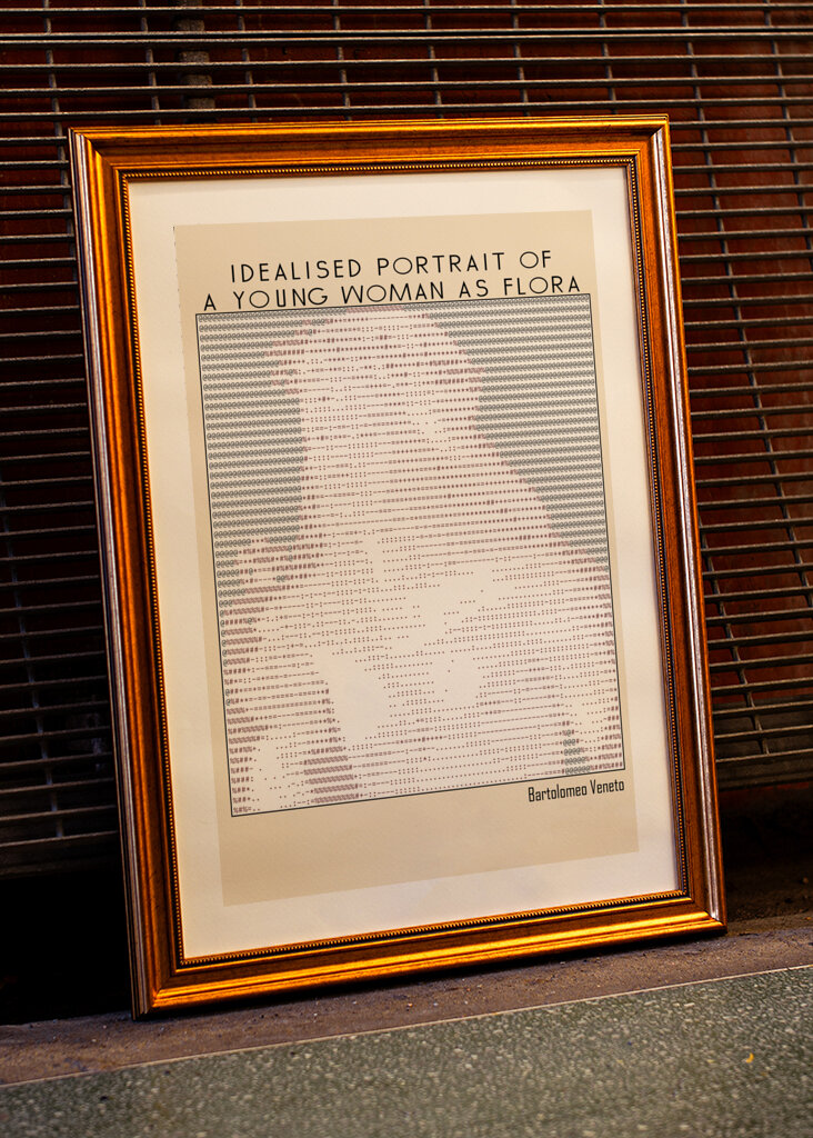 Ascii Art Minimalist – Idealised Portrait of a Young Woman As Flora   Bartolomeo Veneto