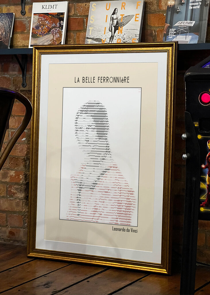 Ascii Art Minimalist – La Belle Ferronnière (portrait of a Lady From the Court of Milan)