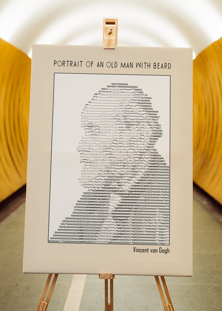 Ascii Art Minimalist – Portrait of an Old Man With Beard – Ascii Art (vincent Van Gogh)