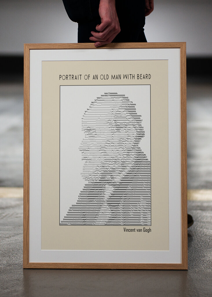 Ascii Art Minimalist – Portrait of an Old Man With Beard – Ascii Art (vincent Van Gogh)